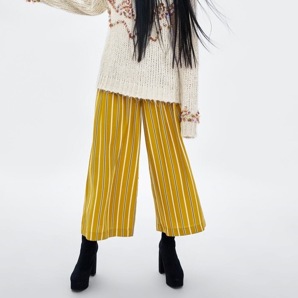 NWT Zara Wide Cropped Pants - Picture 2 of 7